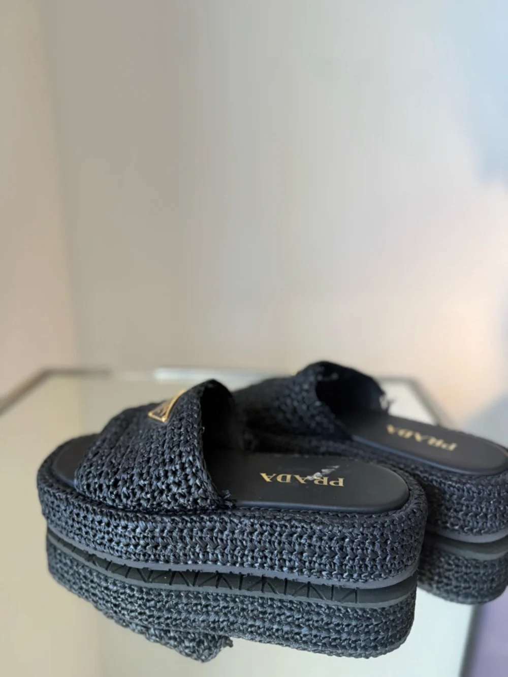 PRADA Logo espadrille slides 36 $1,150 - Picture 13 of 14